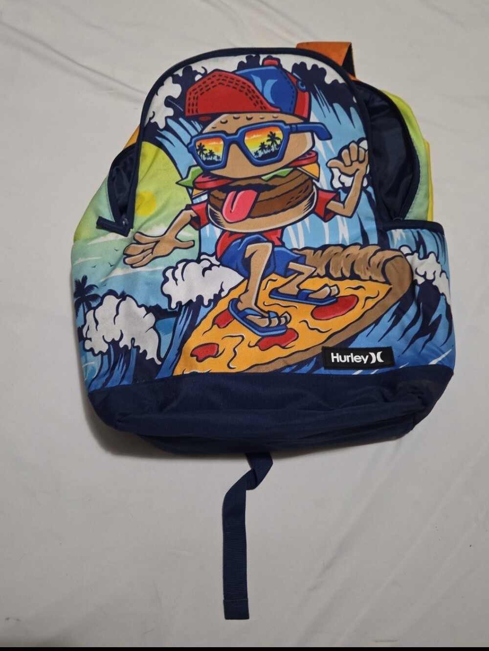 Hurley Kids 18 inch Backpack Surfing Burger Pizza Print #23